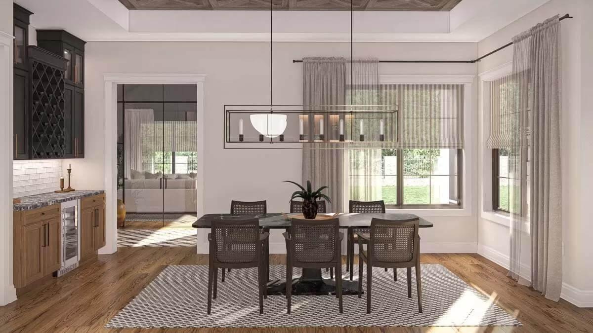 Notice the Statement Lighting Over This Modern Dining Set