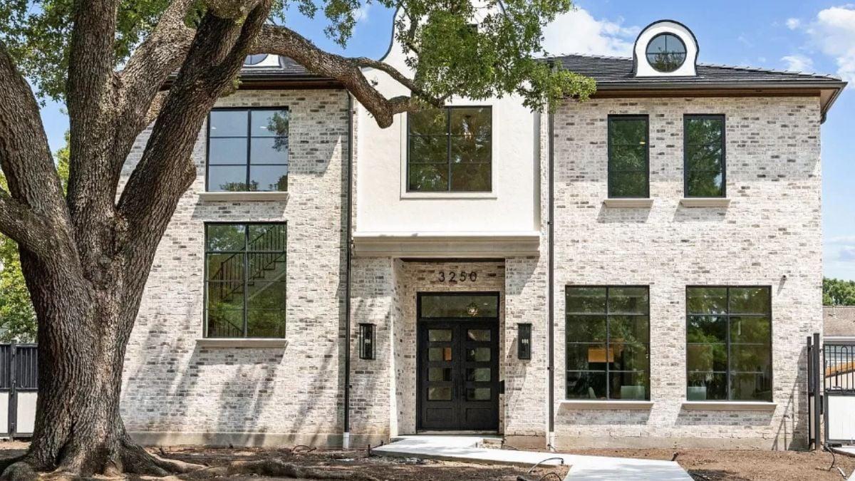 Notice the Balance of Symmetry and Brickwork on This Modern Exterior