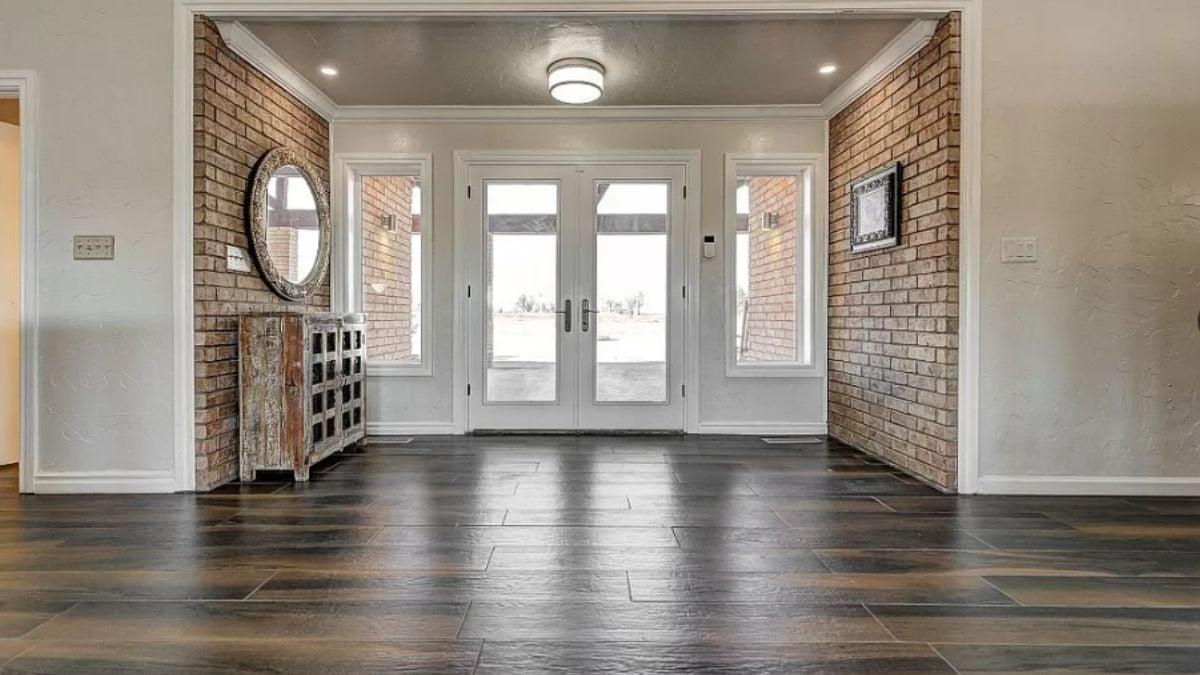 Notice the Rustic Charm of the Brick Accent Walls and Rustic Flooring