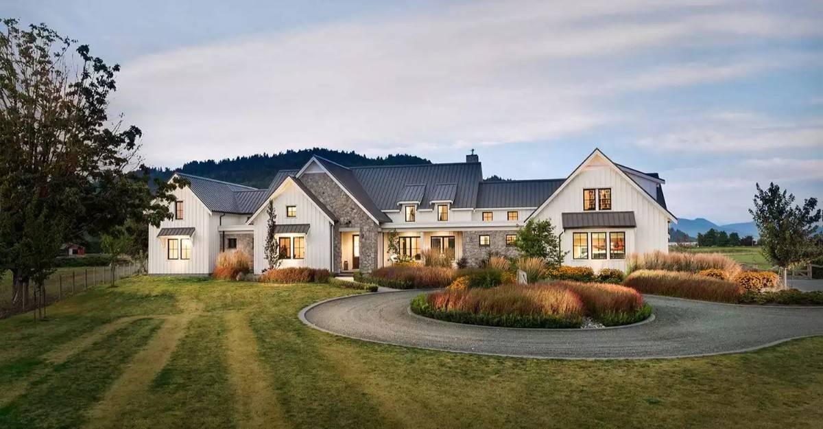 Take In the Striking Rooflines and Cozy Stonework of This Farmhouse