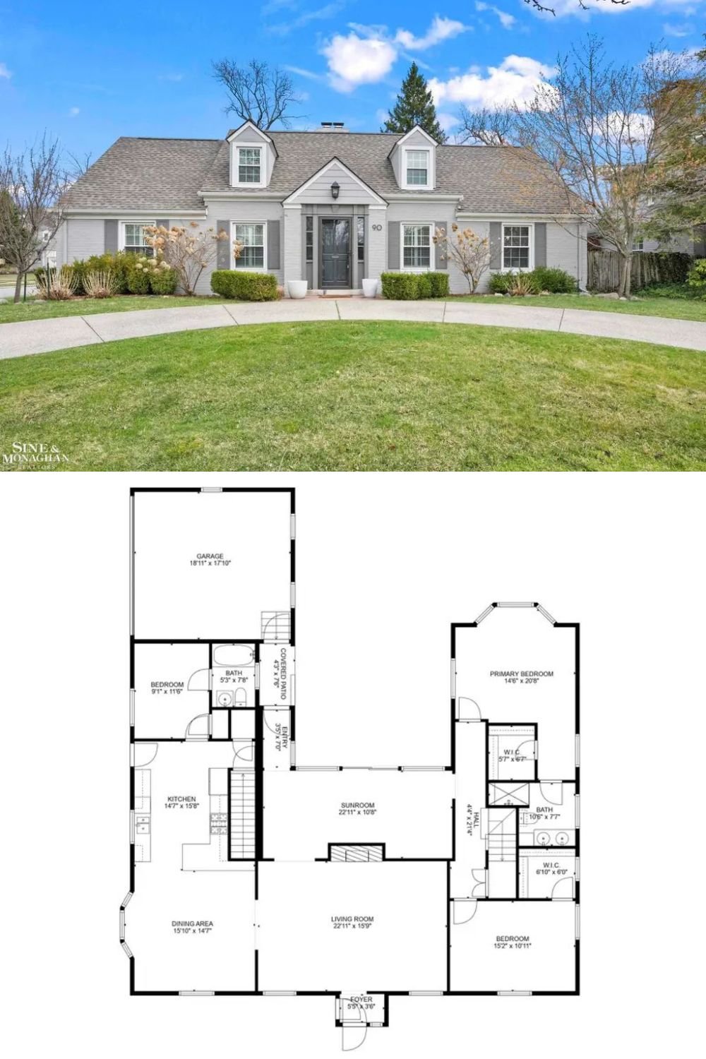 Cape Cod-Style 4-Bedroom Home with Rear Garage and Basement Expansion (2,500 Sq. Ft. Floor Plan)