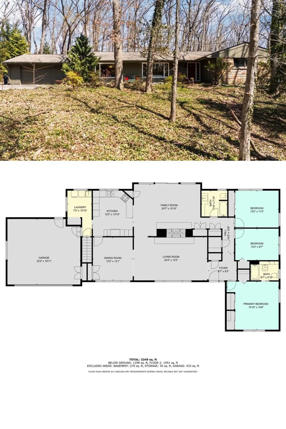 4-Bedroom Mid-Century Ranch with Open Living Space and Finished Basement (1,990 Sq. Ft. Floor Plan)