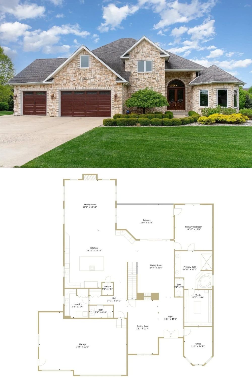 4-Bedroom Traditional-Style Home with 3-Car Garage and Bonus Room (4,978 Sq. Ft. Floor Plan)