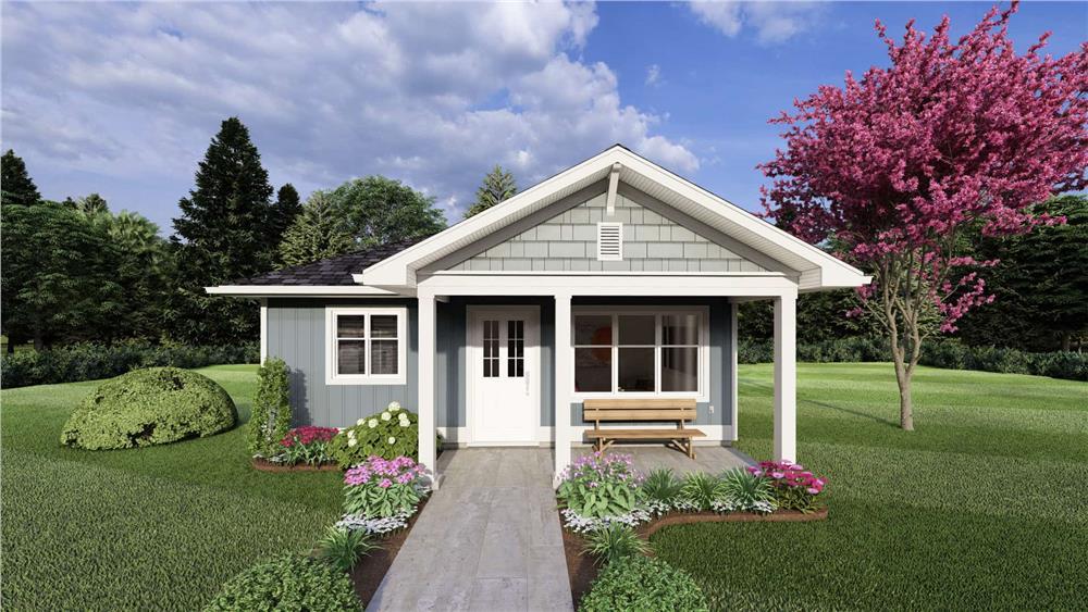Charming Cottage with a Pops of Color on the Porch