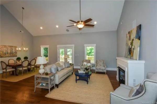 Notice the Soaring Vaulted Ceiling Enhancing This Craftsman Great Room