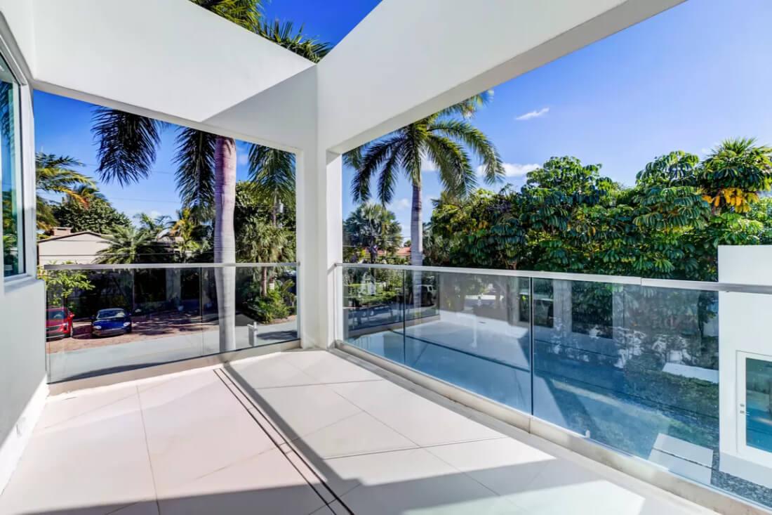 Enjoy the Tropical Views from This Sleek Modern Balcony