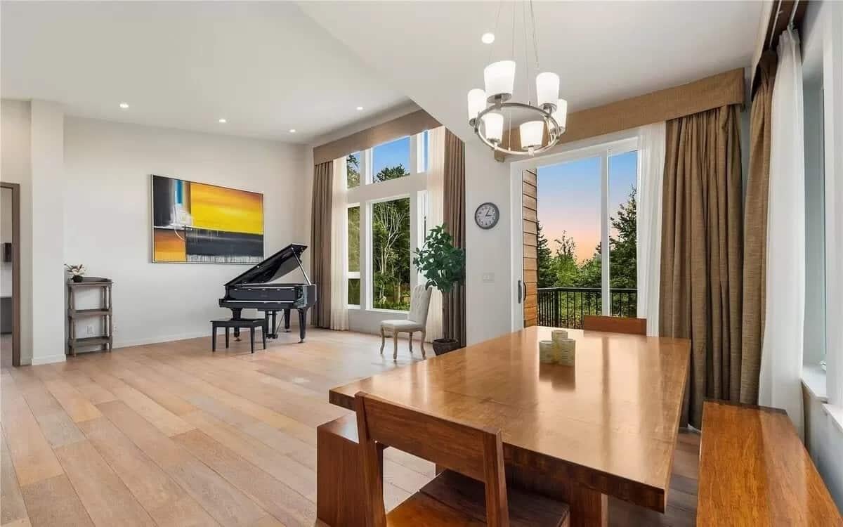 Wow, Notice the Grand Piano Framed by Floor-to-Ceiling Windows