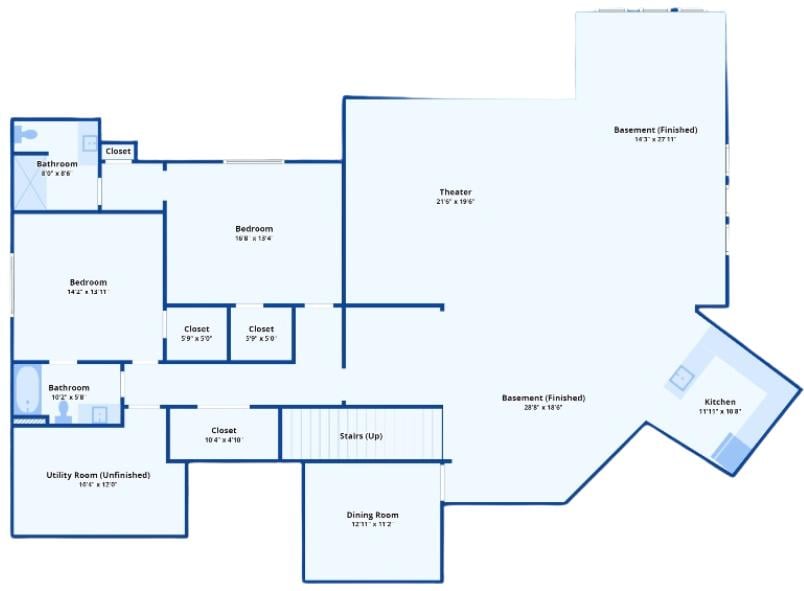 Explore This Basement Encompassing a Theater and Expansive Finished Spaces