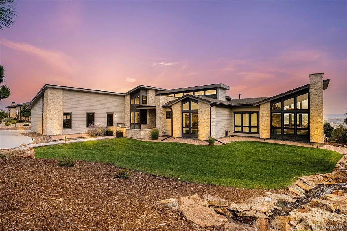 Love the Angular Design Paired with a Soothing Stone Facade