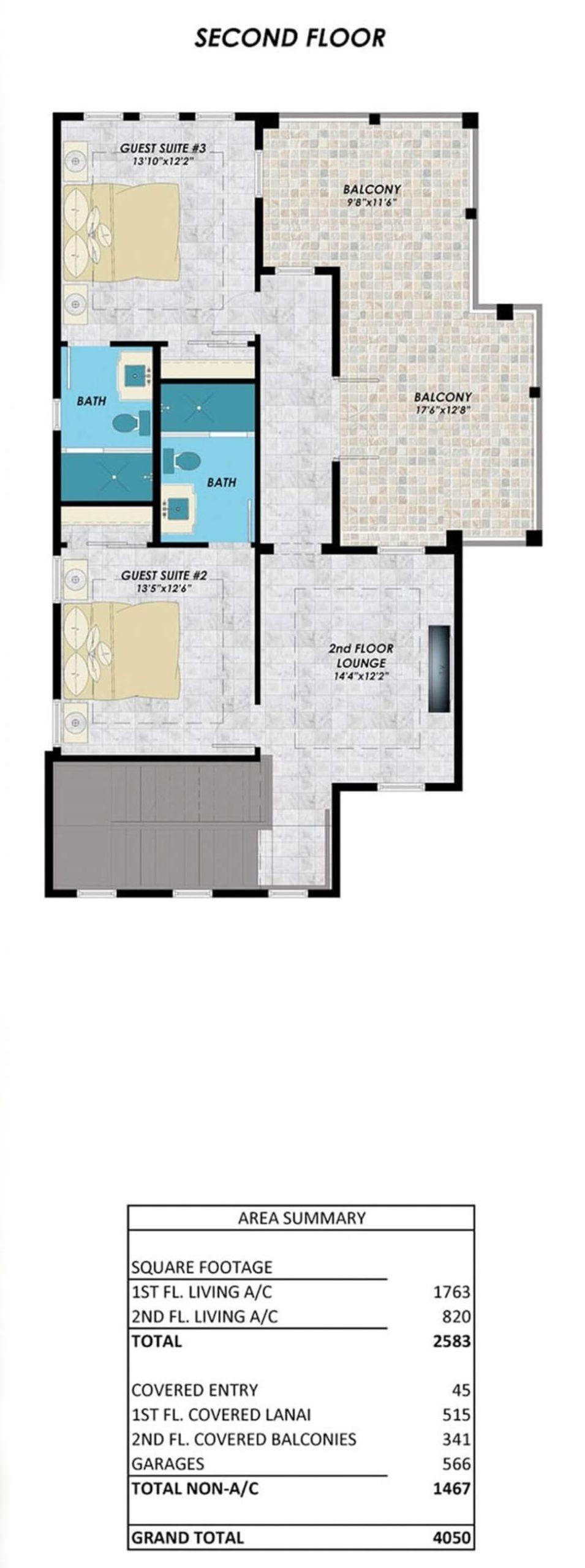 Exploring the Second Floor: Two Guest Suites and Expansive Balconies