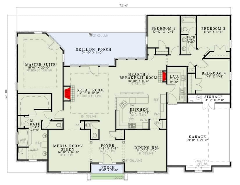 Functional Main Floor Layout with Expansive Grilling Porch