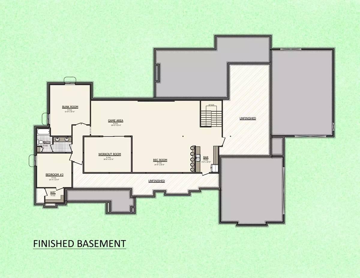 Versatile Finished Basement with a Handy Bar Area