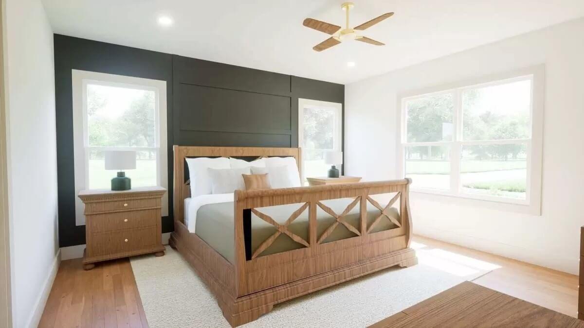 Check Out This Stunning Black Accent Wall in the Bedroom