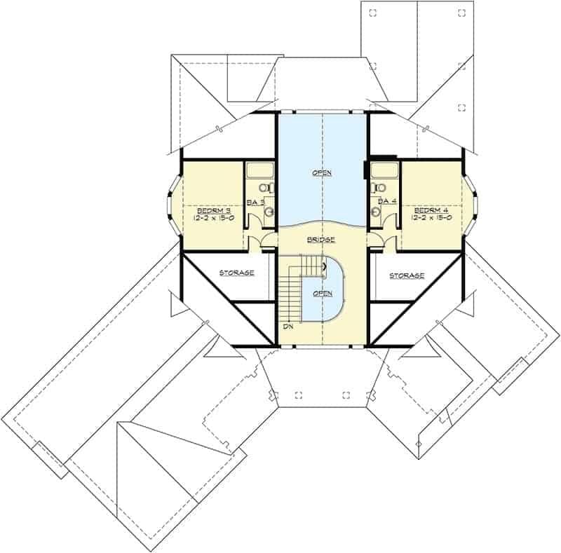 Take a Look at This Clever Use of Space with Two Bedrooms and a Bridge