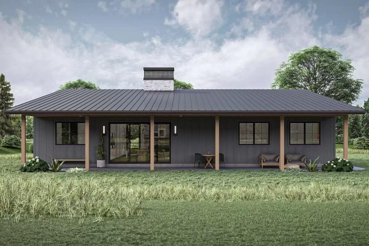 Admire the Blend of Vertical Siding and Metal Roof on This Modern Cabin