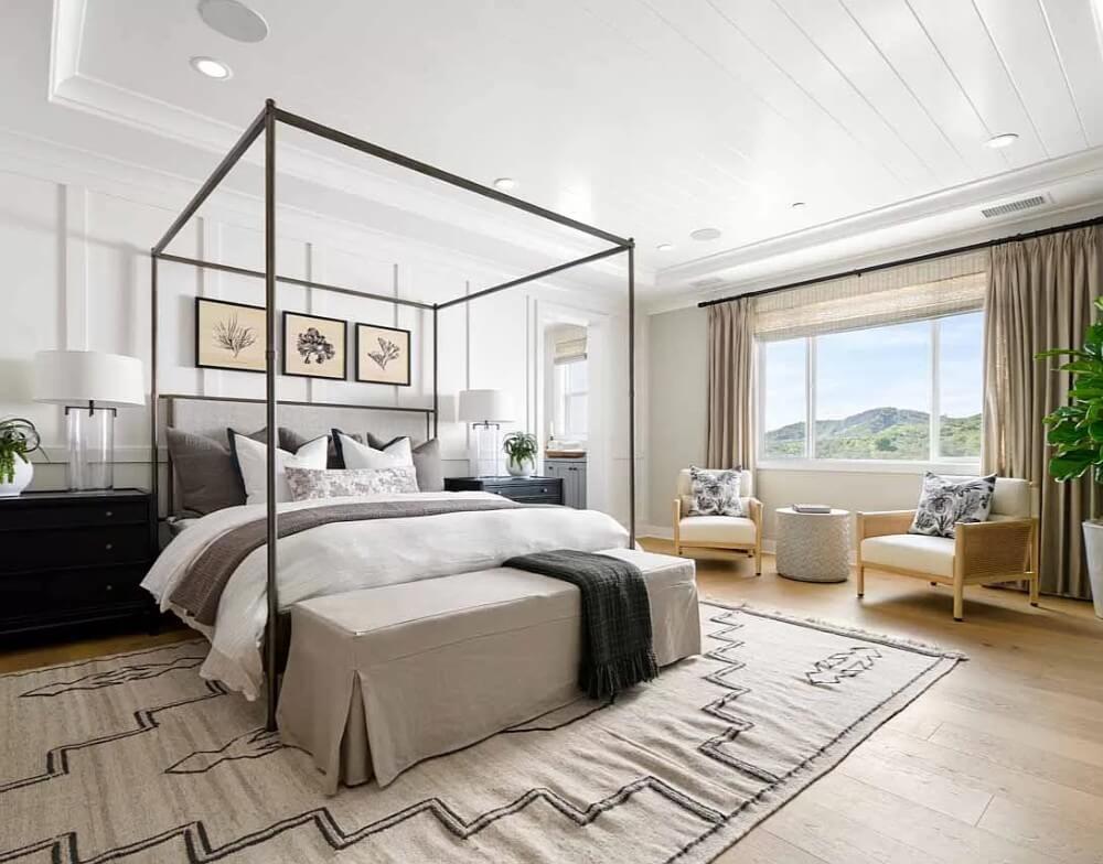 Notice the Elegant Four-Poster Bed in This Bright Bedroom