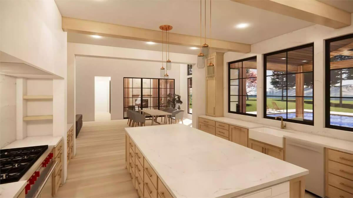 Check Out the Copper Pendant Lights Highlighting This Bright Kitchen
