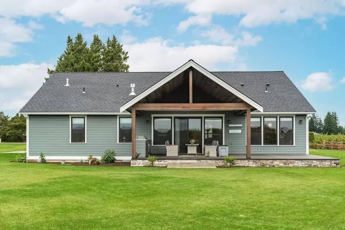 Modern Craftsman Rear Porch with Timber Accents
