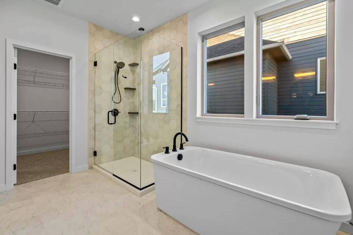 Hexagonal Tiles Steal the Show in This Modern Bathroom