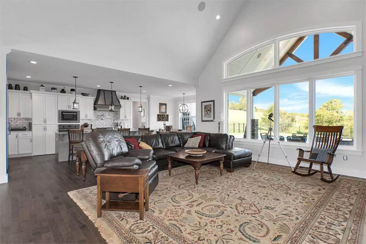 Spot the Stunning Exposed Beam in This Open Living-Kitchen Space