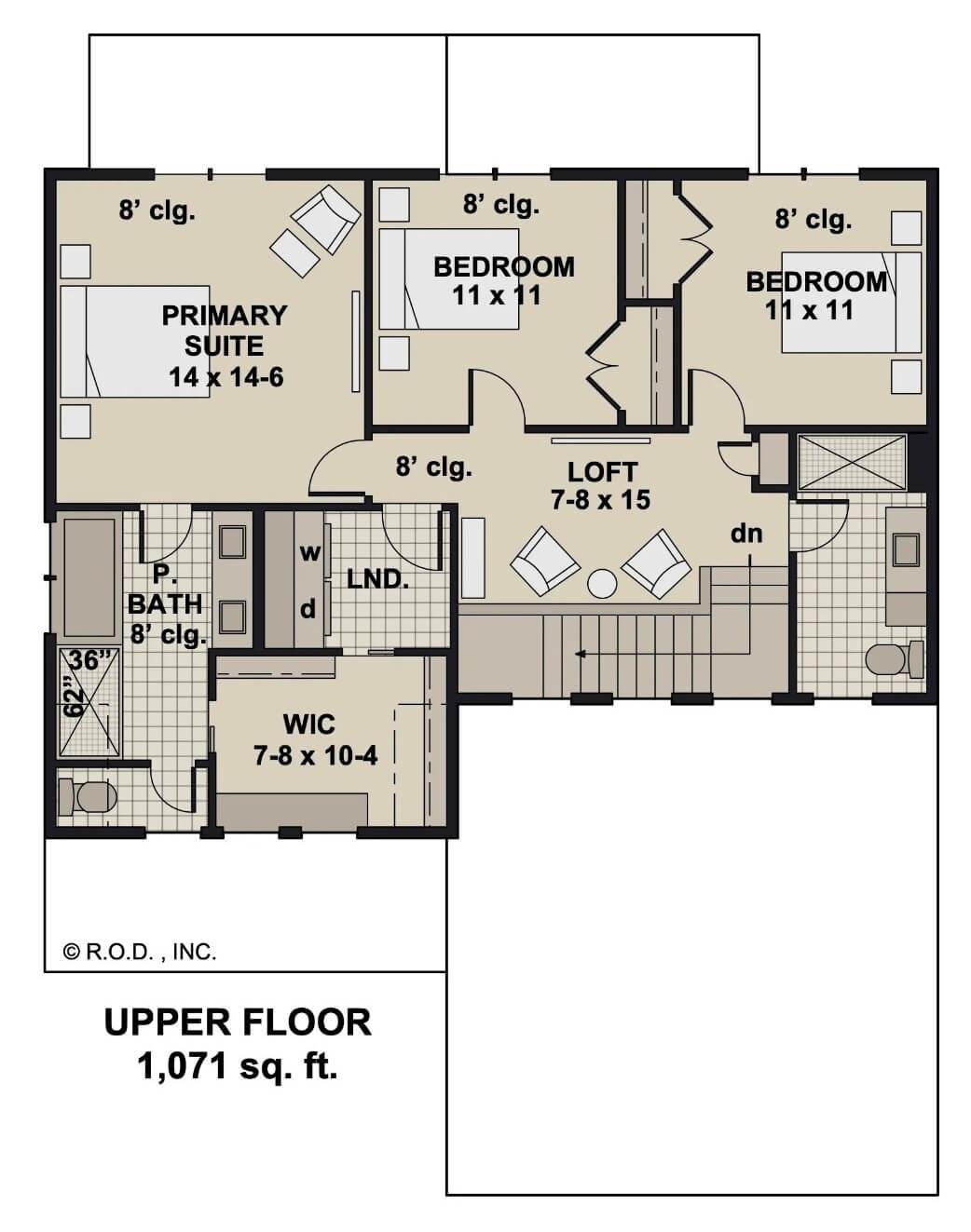 Explore the Spacious Loft Area in This Upper Floor Plan