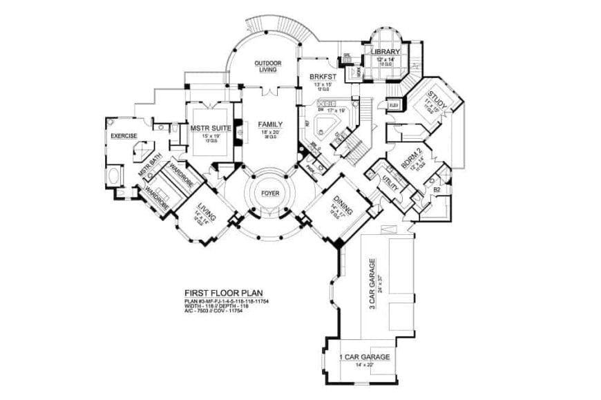 Explore This Expansive First Floor Layout Featuring a Family Room Centerpiece