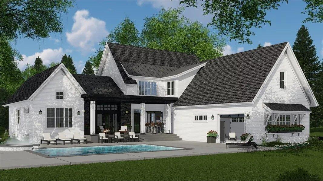 Wow, This Backyard Oasis Features a Sleek Poolside