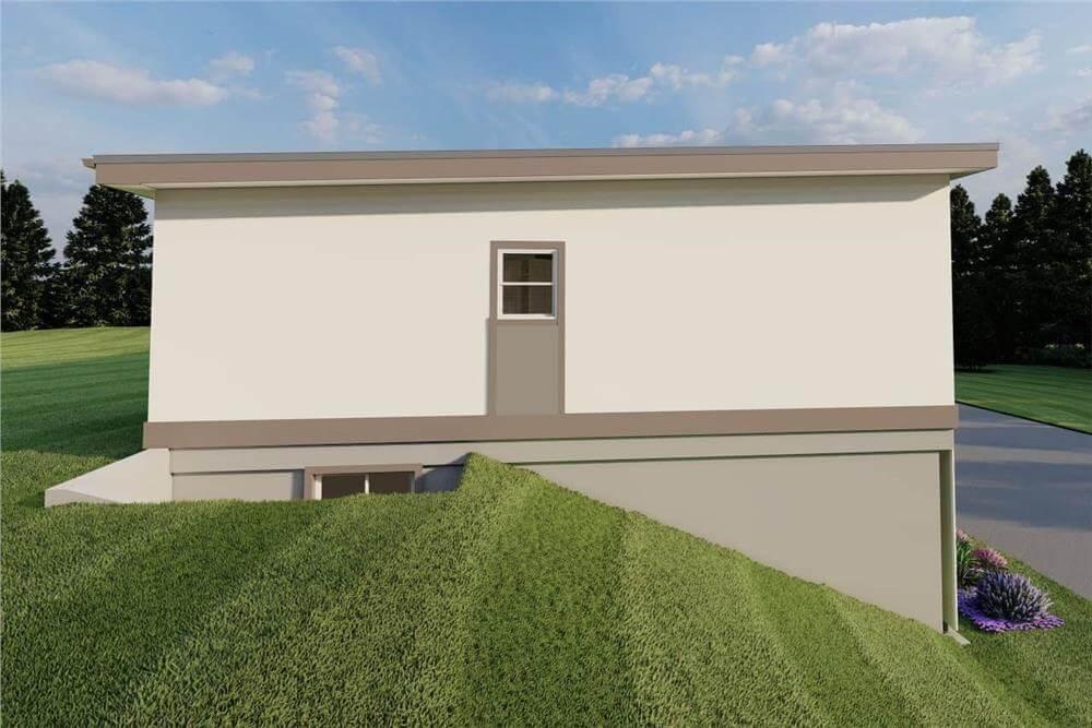 Minimalist Rear Elevation with Bold Lines