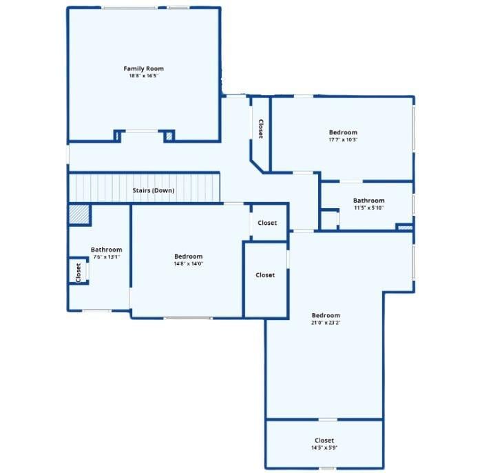 Upper Floor Layout Featuring an Expansive Family Room