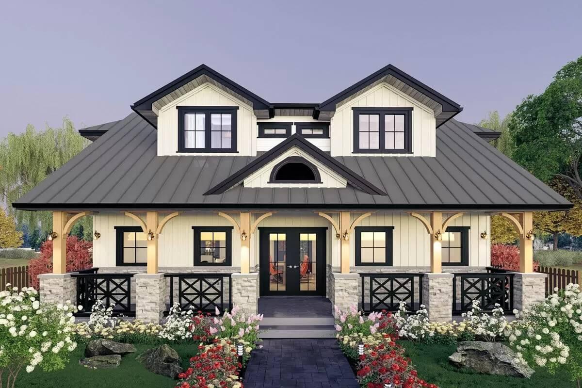Charming Dormers and Timber Details Highlight This Modern Craftsman Facade