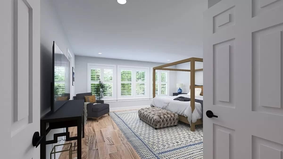 Four-Poster Bed Stealing the Spotlight in a Bright Bedroom