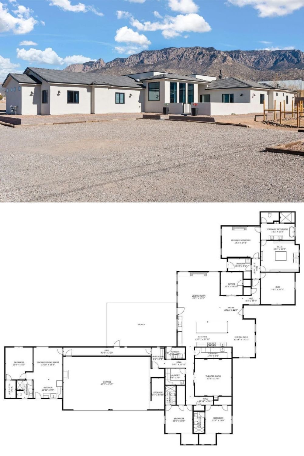 5-Bedroom Contemporary Southwestern-Style Home with In-Law Suite and 4-Car Garage (4,979 Sq. Ft. Floor Plan)