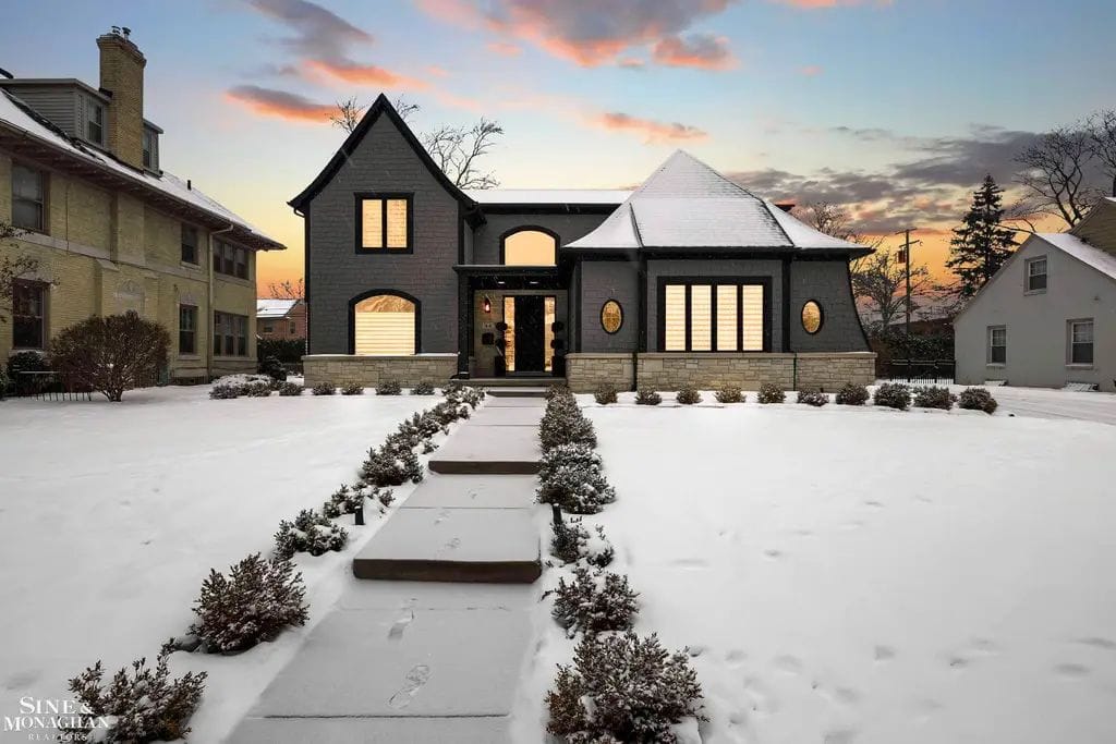4-Bedroom Tudor Revival Home with Wet Bar and Balcony (3,870 Sq. Ft. Floor Plan)