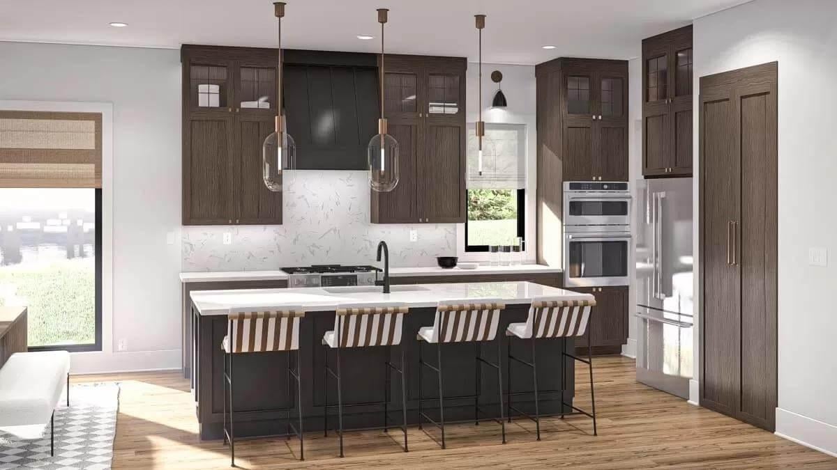 Wow, Check Out the Pendant Lighting in This Modern Kitchen