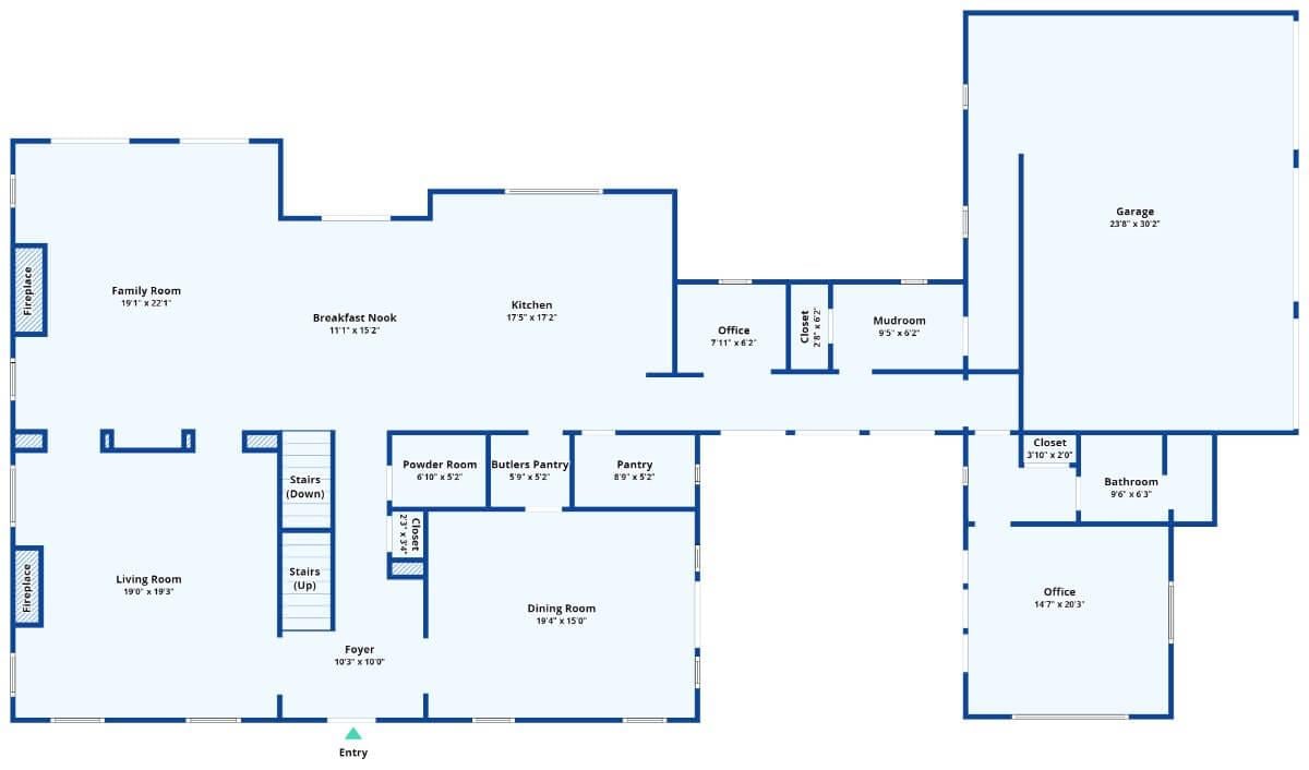 Spacious Main Level Layout with a Dedicated Office and Butler