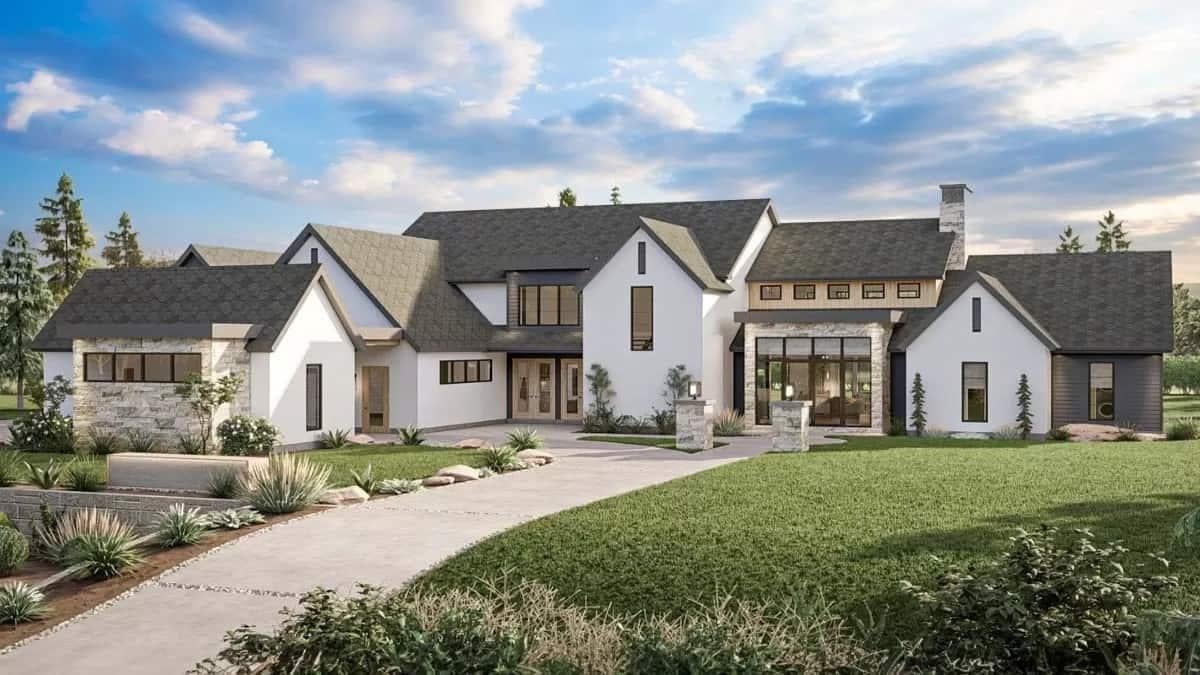 Check Out the Striking Gabled Rooflines on This Contemporary Home
