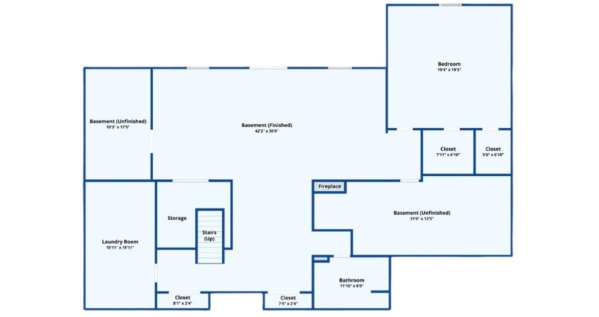 Spacious Basement with Versatile Layout and a Cozy Bedroom