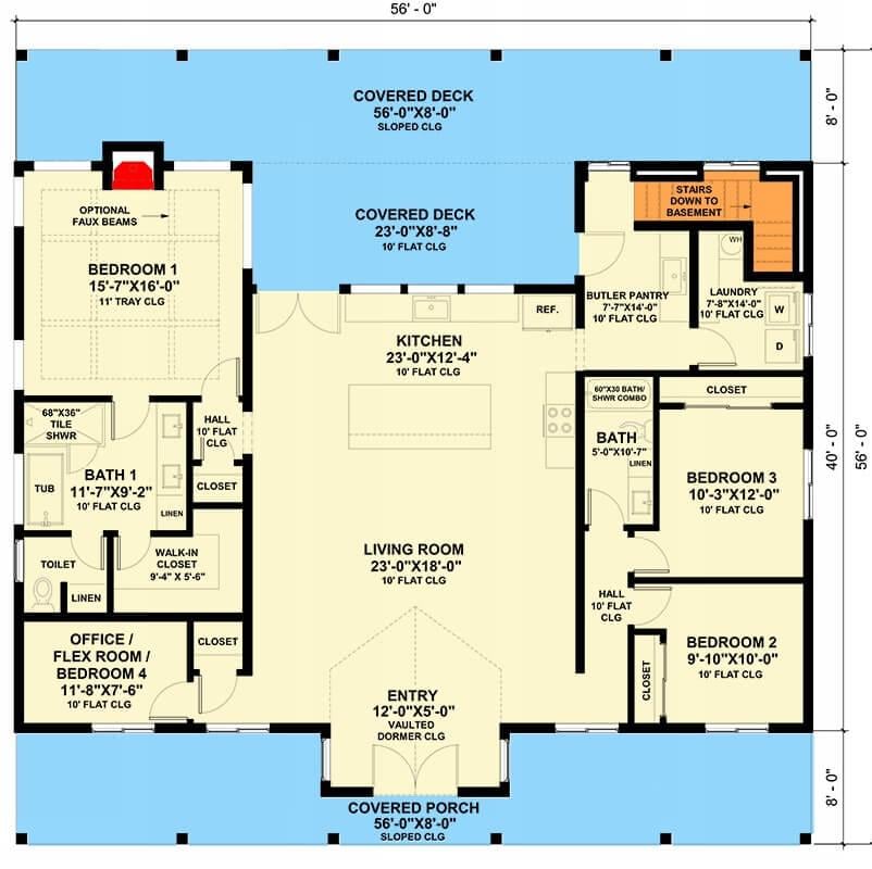 Functional Floor Plan with an Expansive Kitchen and Living Area
