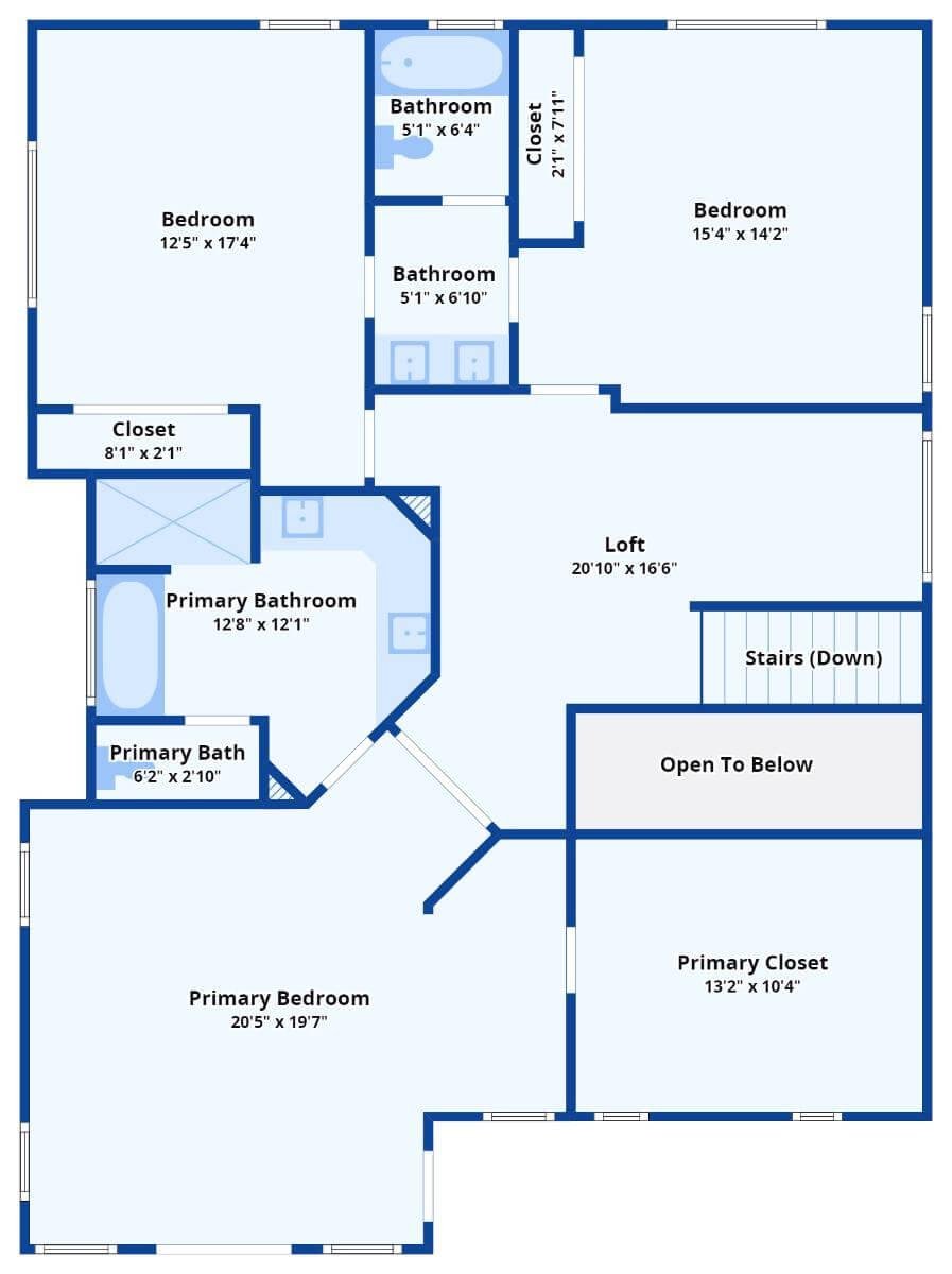 Check Out the Loft Area in This Upstairs Layout