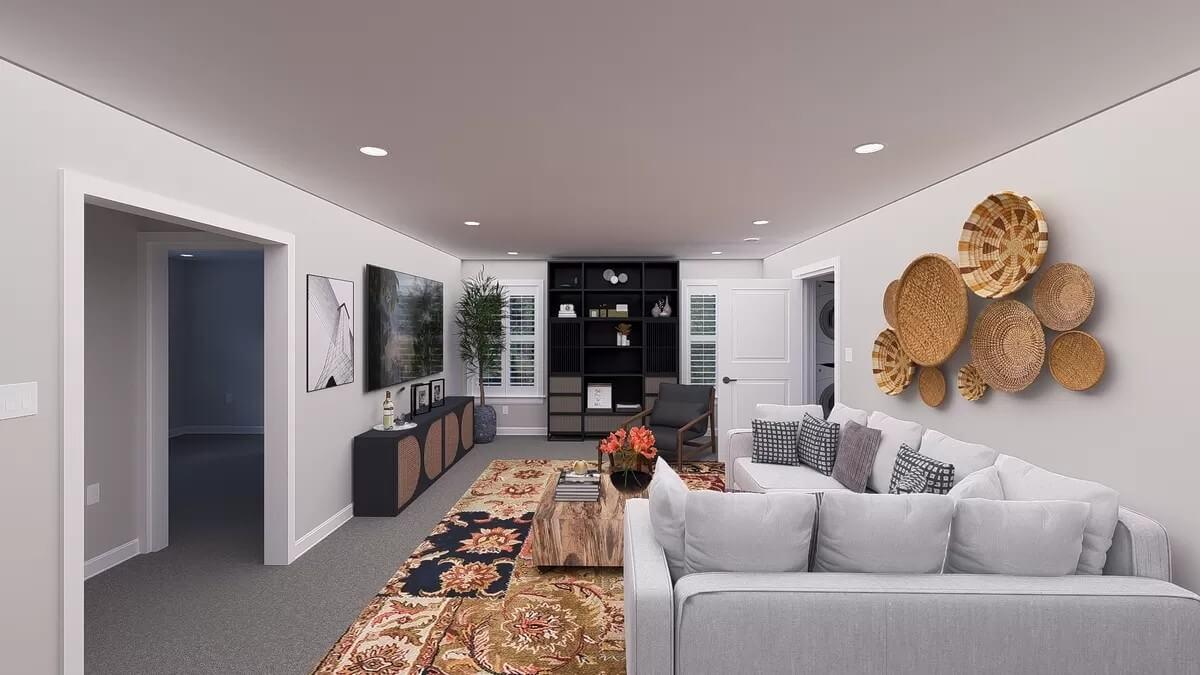 Check Out How the Woven Wall Art Brings Texture to This Living Room