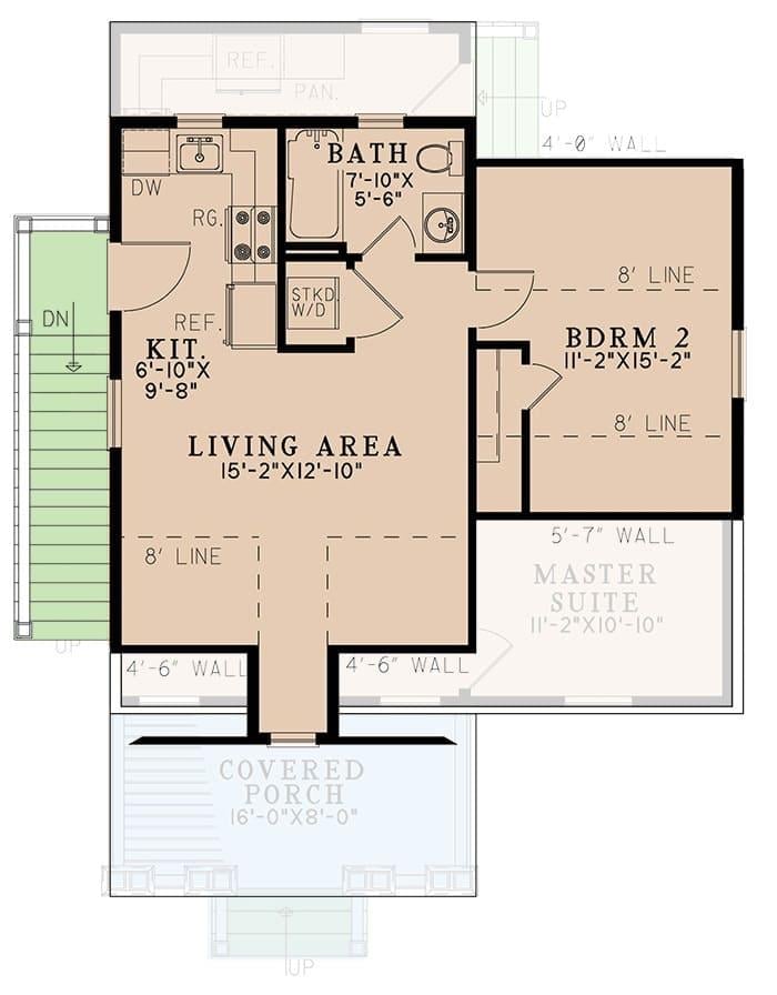 Step Into This Compact Living Space Featuring a Cozy Covered Porch