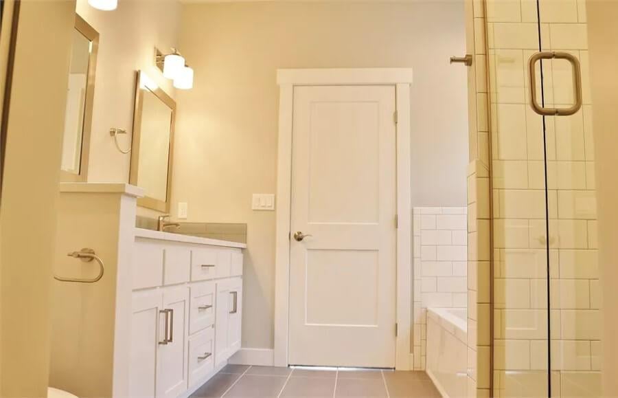 Modern Craftsman Bathroom with a Sleek Glass Shower