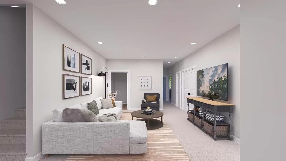 Relaxed Family Room with a Wall Gallery That Catches the Eye