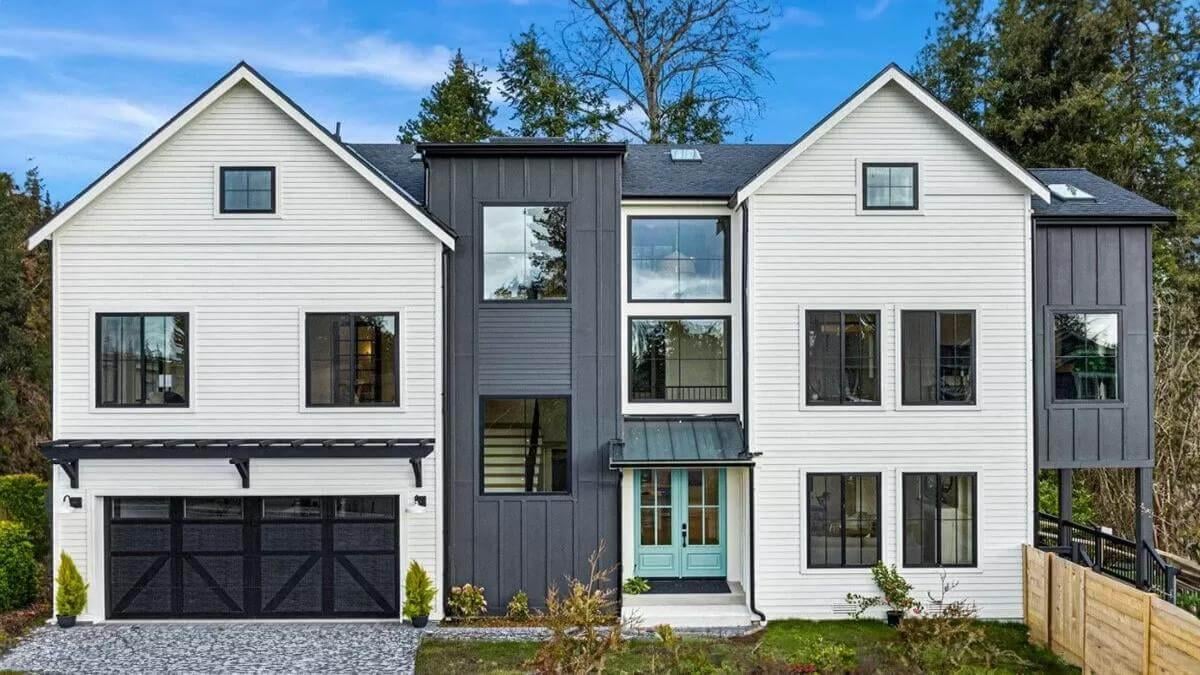 Check Out the Striking Contrast on This Modern Farmhouse Exterior
