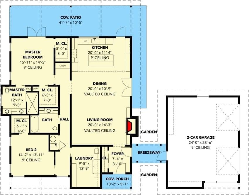 Explore This Spacious Single-Story Home with Vaulted Ceilings and a Breezeway to the Garage