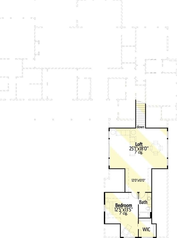 Check Out the Loft Space in This Upper Floor Plan