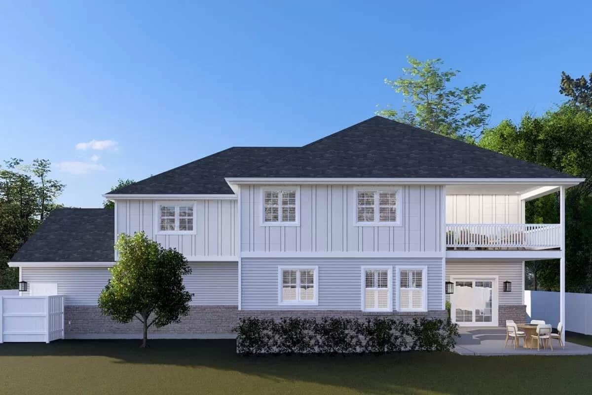 Admire the Dual-Level Porch in This Modern Farmhouse Design