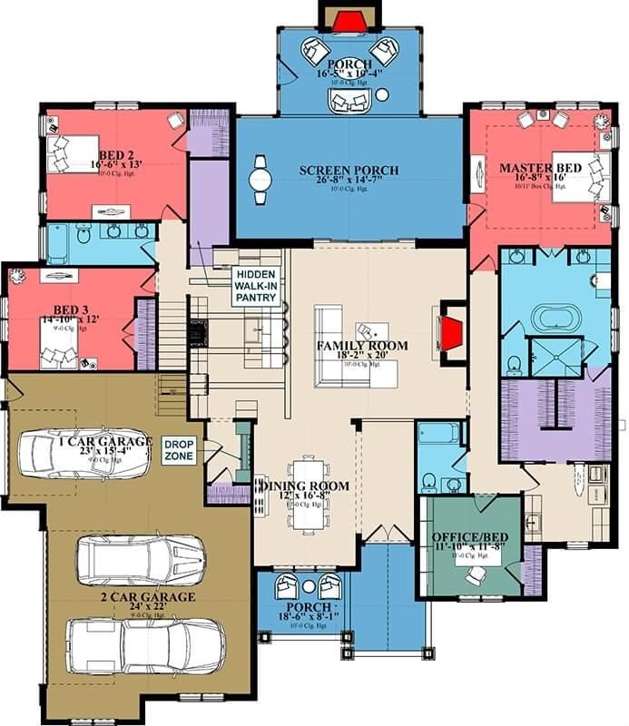 Explore This Well-Laid-Out Floor Plan With a Hidden Pantry