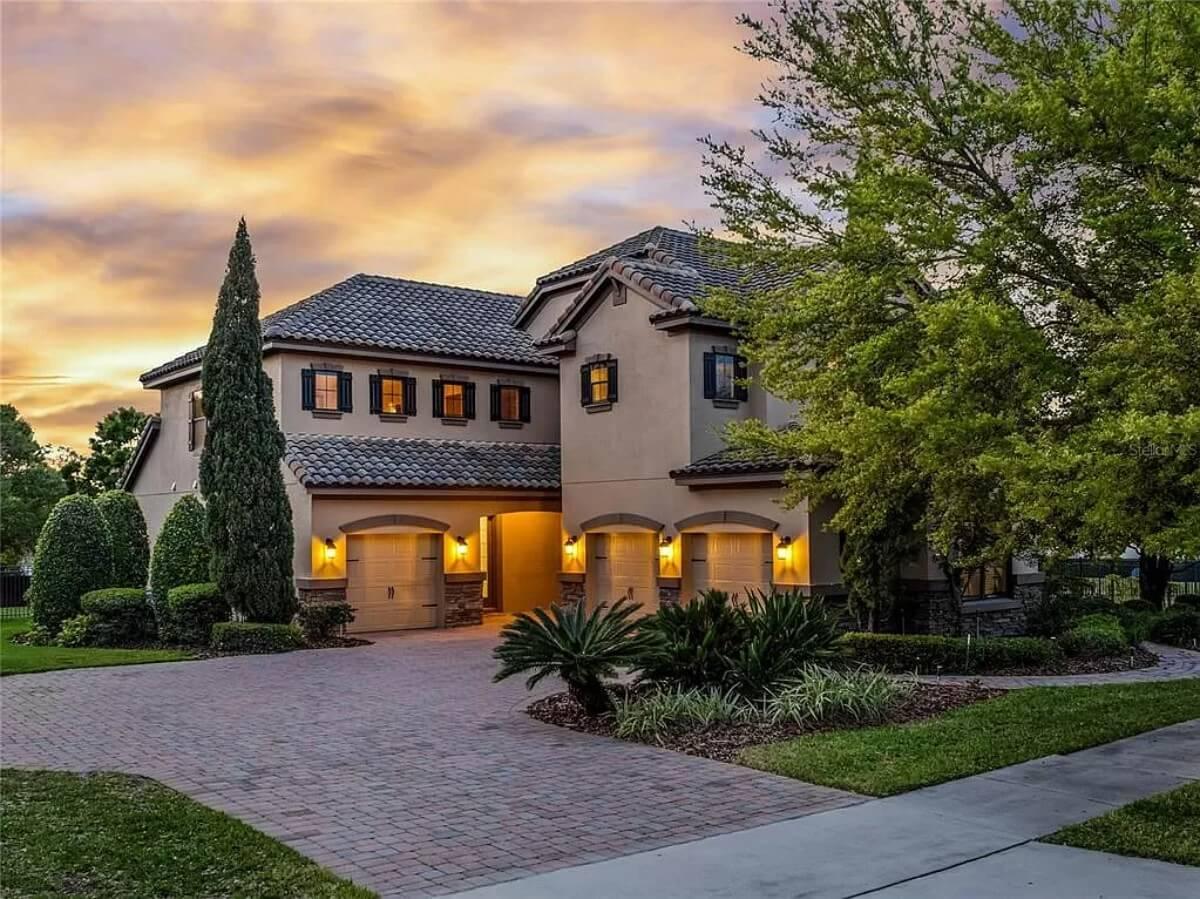 Mediterranean Charm with a Symmetrical Garage Design
