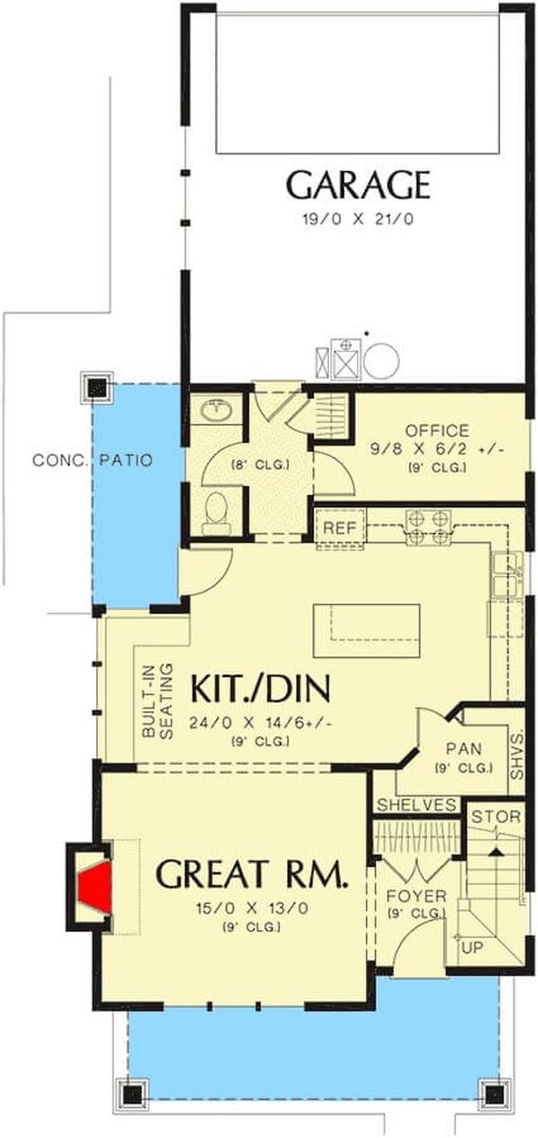 Family-Friendly Craftman Floor Plan with Convenient Built-In Seating